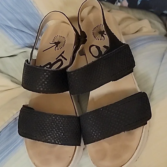 OTBT - Montane Black Platform Wedge Size 8M - Picture 1 of 12